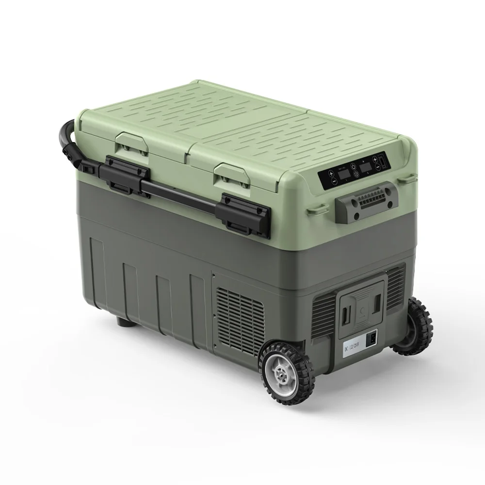 220V 12V Mini Freezer Portable Cooler With Wheels Dual Zone USB Powered Battery Solar Compressor Refrigerator Car Fridge