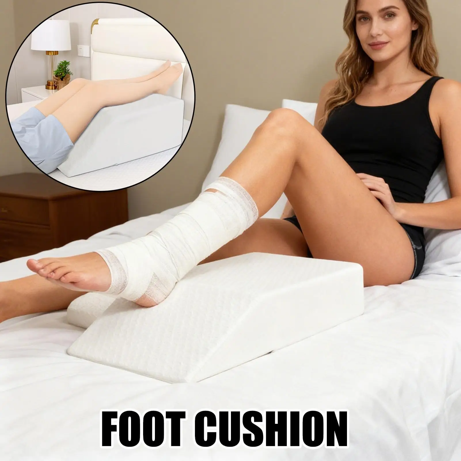 

Bolster Pillow For Legs Ergonomic Foot Support Bed Wedge Leg Rest Wedge Pillow For Sofa Couch Bedroom Living Room Offices Home