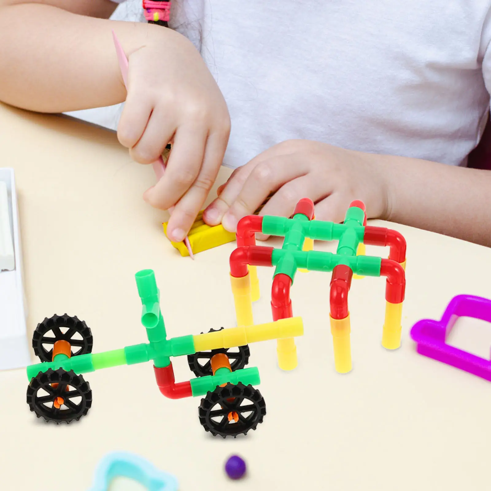 

1Set Large Tubular Pipes Blocks Kids Colorful Interlocking Educational Construction Fun Sensory Development Indoor Outdoor Play