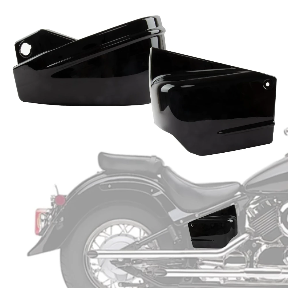 Black Motorcycle Battery Side Covers Left & Right Panels For Yamaha V-Star 650 DragStar XVS650 XVS650A Custom Classic All Years