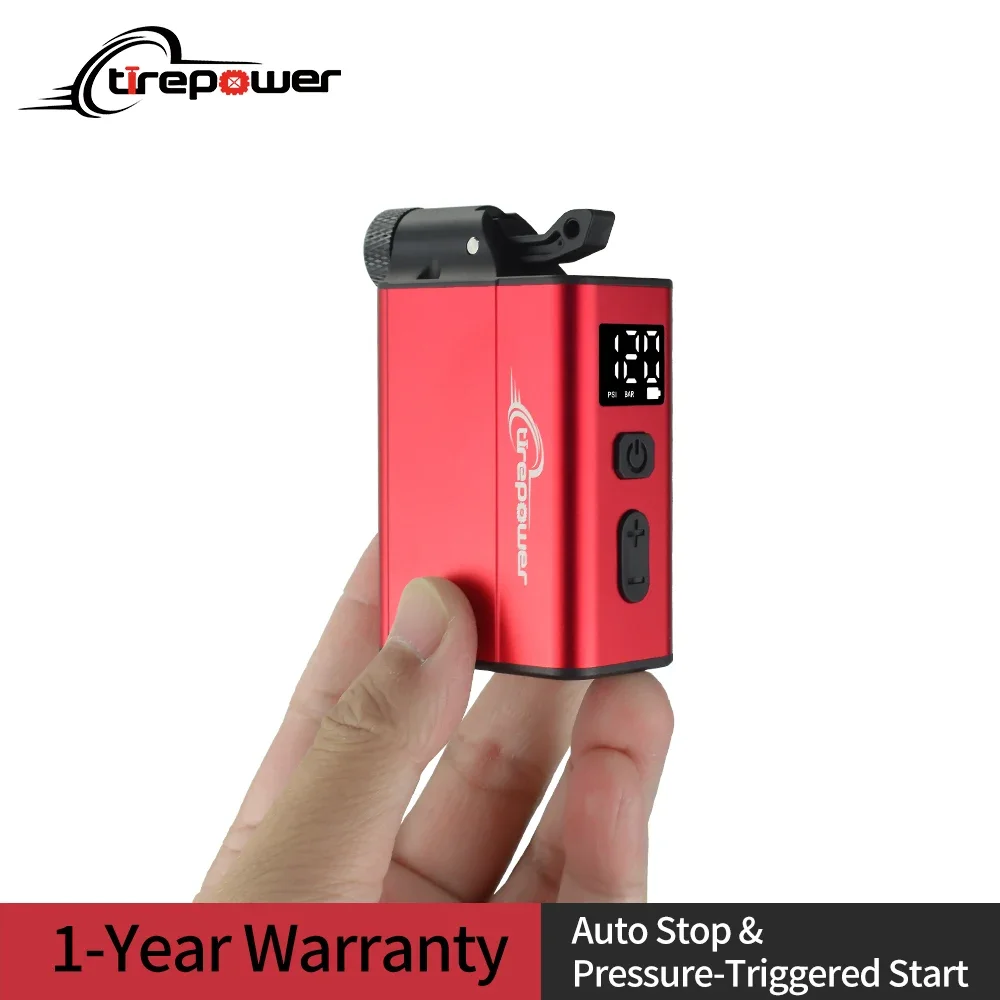 

Electric Bicycle Pump Fast Type C Charge Air Pump 120 PSI Portable Mini Bike Tire Inflator with Dual 480mAh Battery with Display