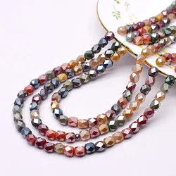 6mm 65pcs Faceted Crystal Glass Beads 18 Faceted Barrel Shape Beads Glass Loose Spacer Beads For Jewelry Making DIY Bracelet