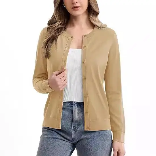 

Женский вязаный кардиган из ледяного шелка Long Sve Sun Protection irt Commute Sle Открытый кардиган из полиэфирного волокна