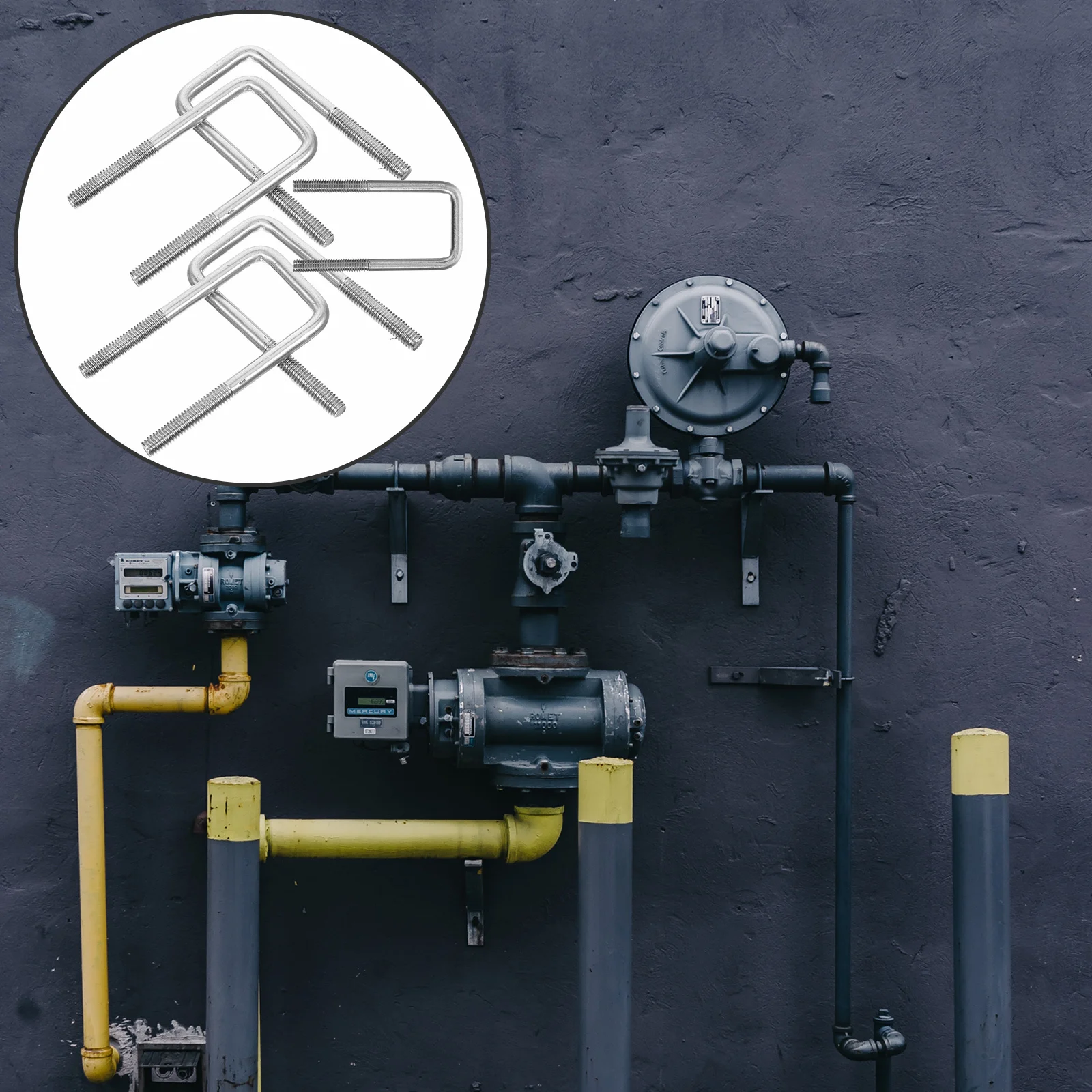 

5pcs Steel Round Bend Square U Bolts 2 Inch Wide U Bolt 2 Inch Wide Heavy Duty Trailer Fastener Boat Hardware Tube Clamps