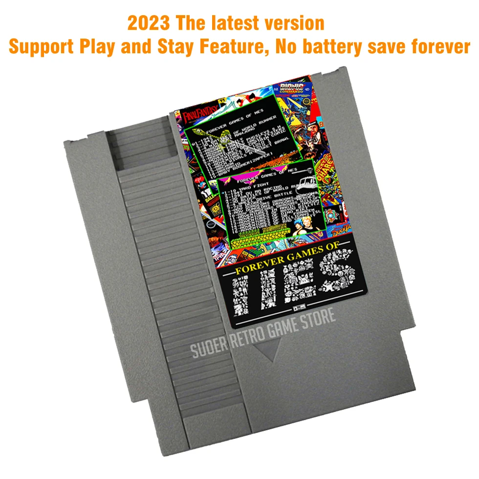 Latest 2023 DUO GAMES OF NES 852 in 1(405+447)Game Cartridge for NES Console System Total 852 Games 1024MBit Flash Chip in Use