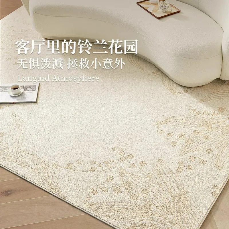 سجادة غرفة معيشة مقاومة للماء ومضادة للحشف، غرفة نوم فرنسية قديمة قابلة للانزلاق ومقاومة للأوساخ، فاخرة ومتقدمة #2