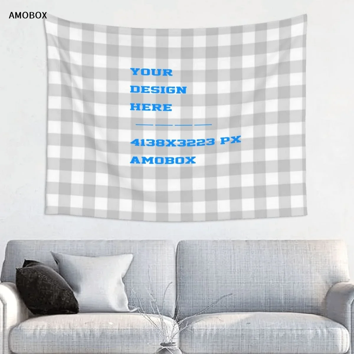 AMOBOX-Customized Tapestry with Photo and Text, Wall Hanging, Personalized, Family, Friend, Bedroom, Living Room Decor, 29x37in