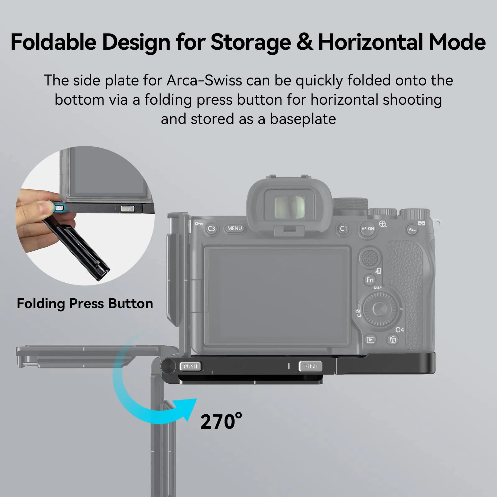 SmallRig Foldable L-Shape Mount Plate for Sony Alpha 7R V / Alpha 7 IV / Alpha 7S III Arca-Swiss Portable L-bracket 3984