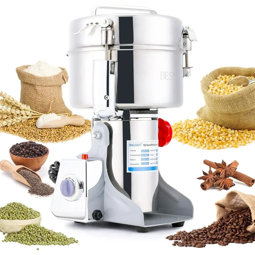 

Electric Grain Mill Grinder 2000g High-speed Grain Spice Herb 3500W Dry Grinder hine 304 StainlSteel Superine powder high-speed