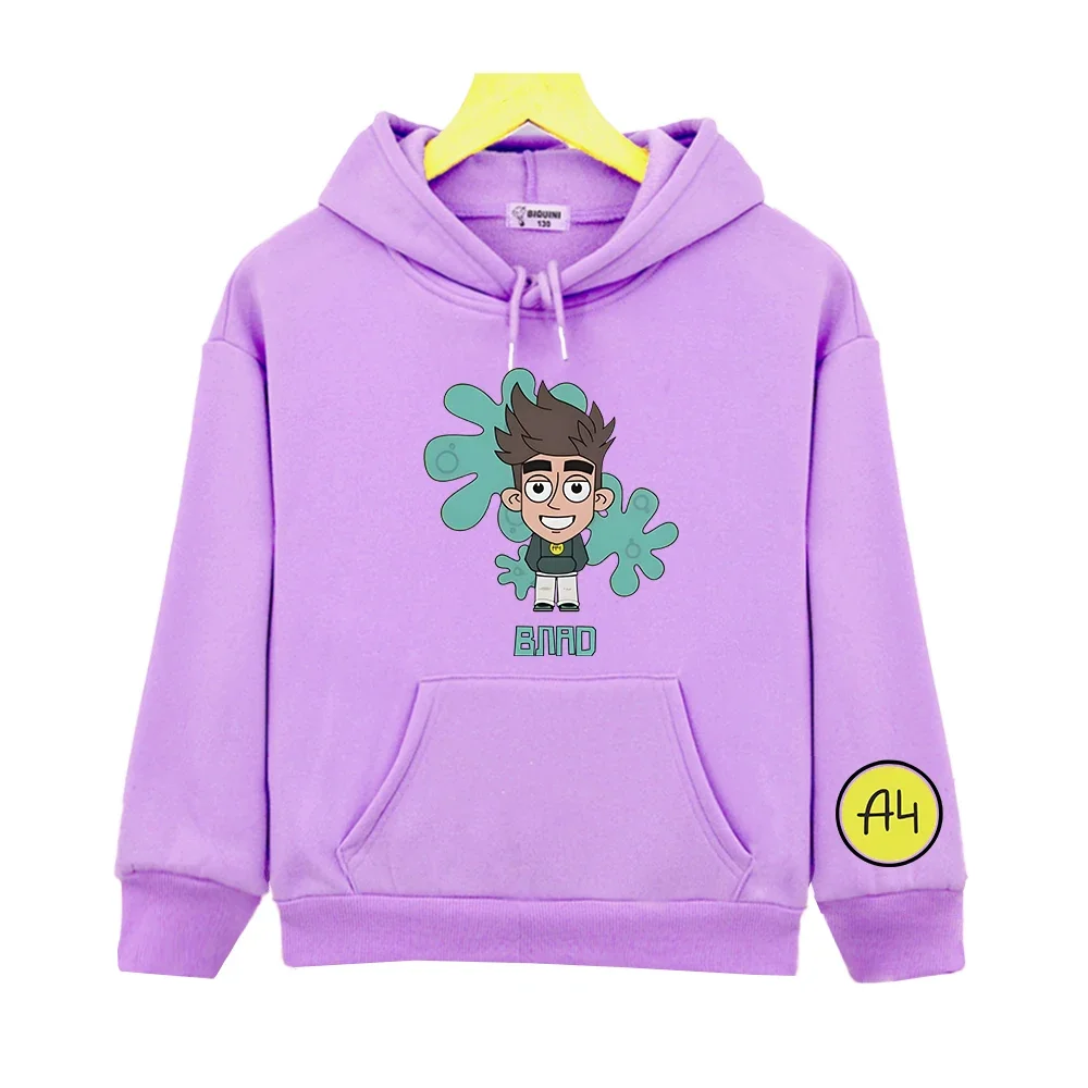 Мерч А4 VladA4 Print Hoodies Kawaii Cartoon Graphic Children Sweatshirt Long Sleeve Boys and Girls Pullovers Hooded Tops Cute