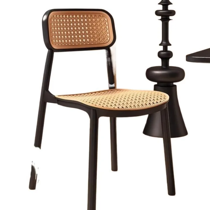 

Household dining chair dining table chair retro plastic rattan breathable outdoor stool