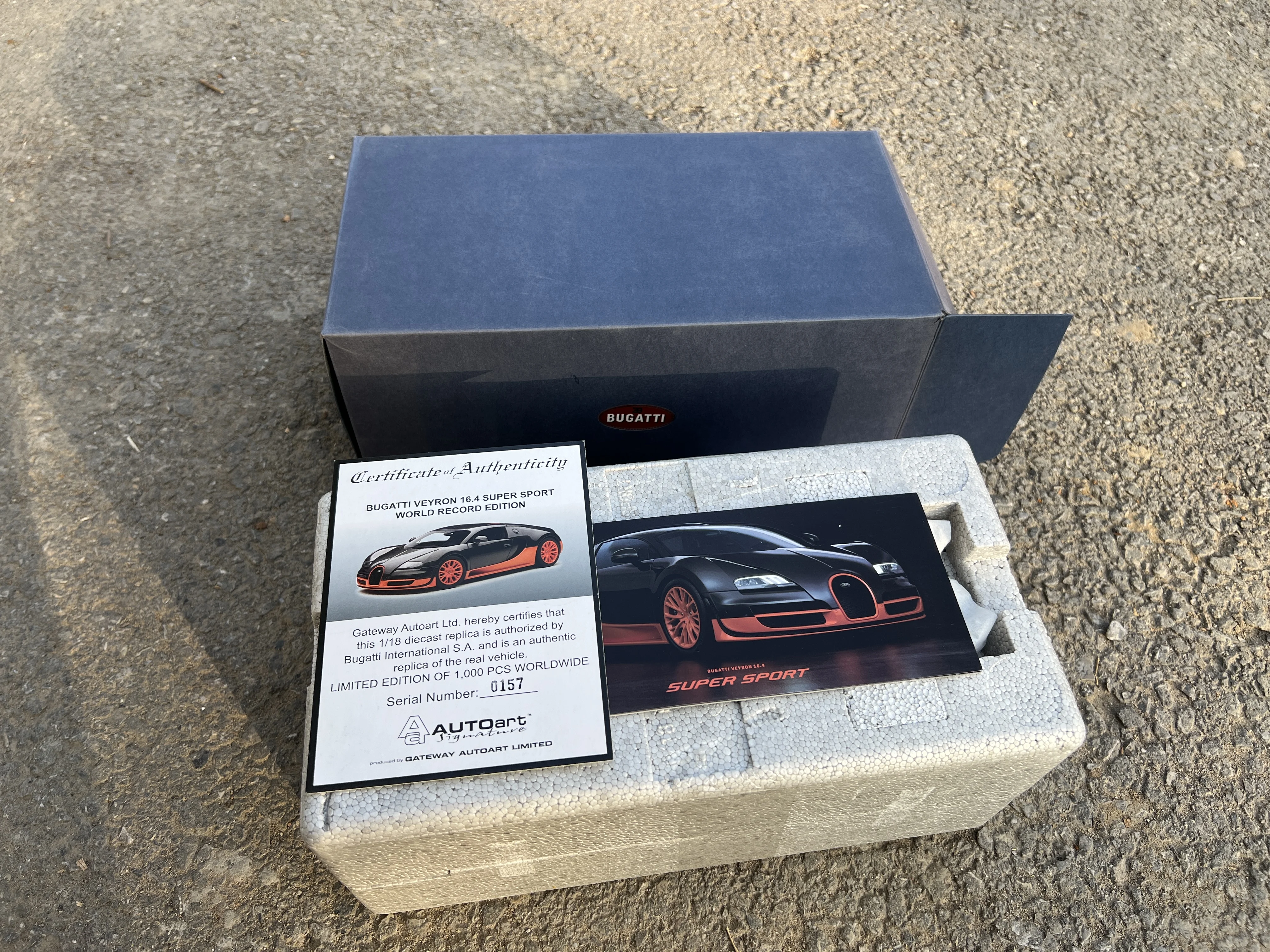 1:18 origineel model, Autoart BUGATTI Veyron 16.4 Super Sport World Record Edition, legering automodel voor weergave, cadeau en verzamelen