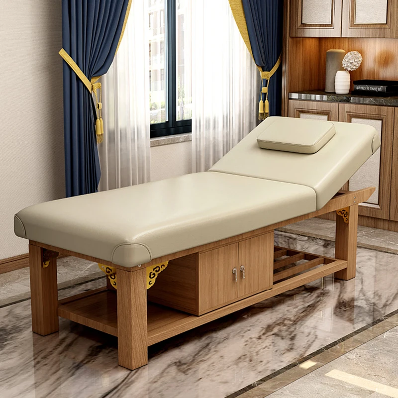 Italian Style Beauty Salon Massage Tables Foot Bath Solid Wood Simplicity Massage Tables Designer Furniture Massagebett HBMT