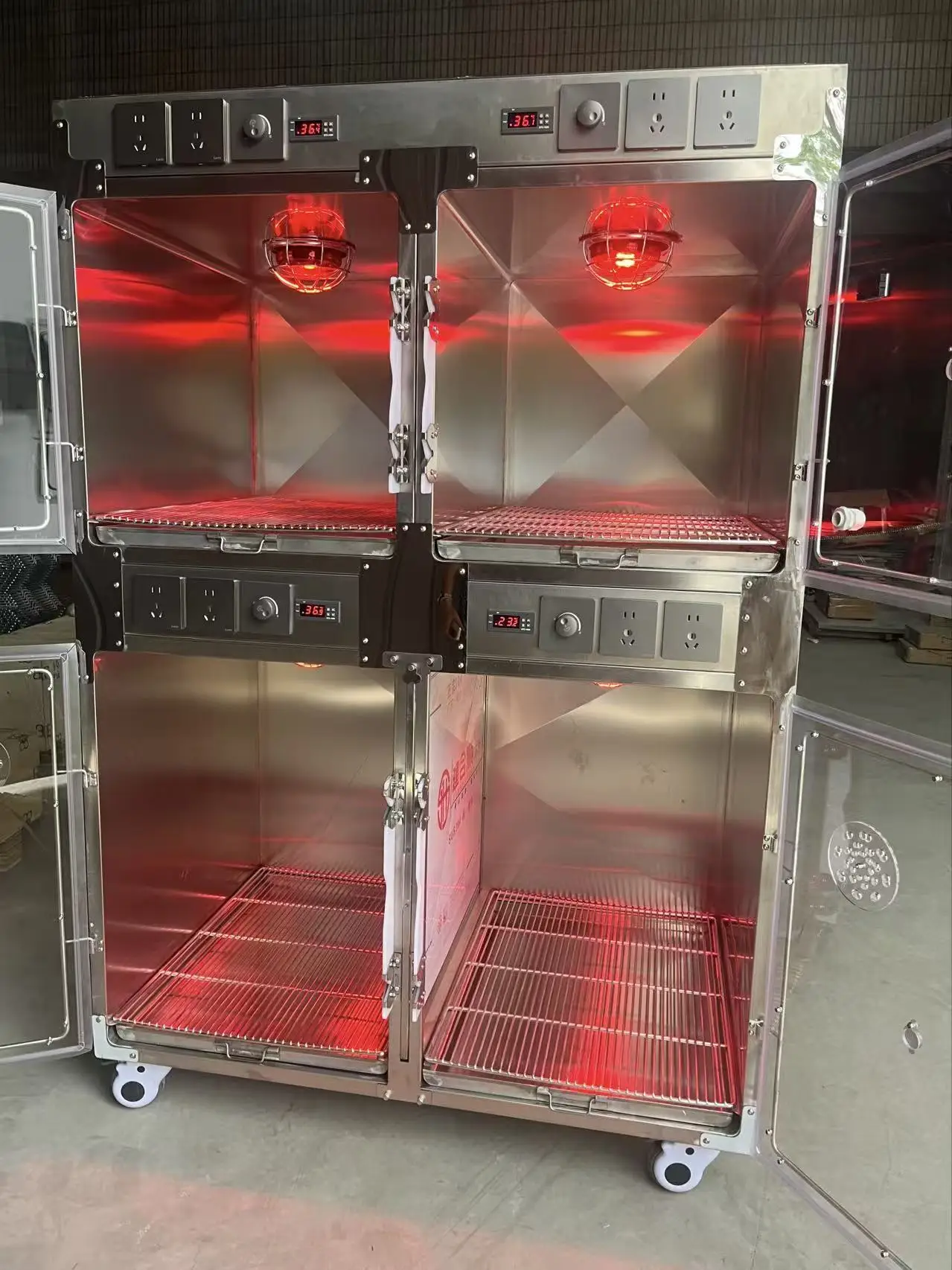 Simple Stainless Steel Veterinary ICU Oxygen Chamber for Dogs Cats Hospital Intensive Care Pet Oxygen Cage