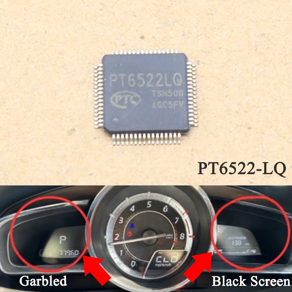 Car Dash Speedometer Instrument Black Screen Fault Repair Chip Power Module PT6522LQ For Mazda CX3 DK 2 Demio DJ 3 Axela BM BN