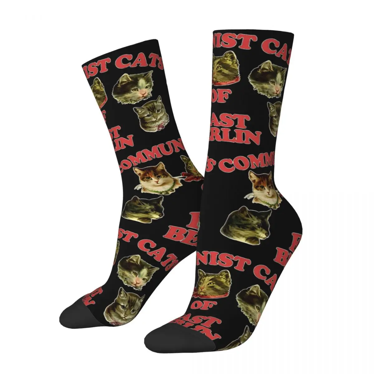 Novelty Unisex Socks Communist Cats Of East Berlin Accessories Comfortable Retro Style Cat Lover Gift All Season Dress Socks