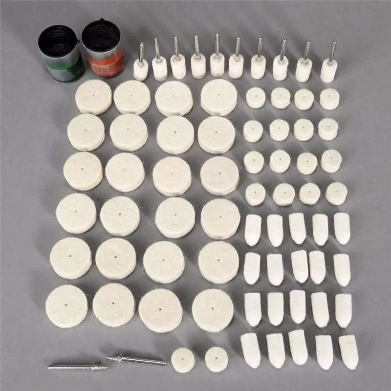 ABMS-76Pcs Wool Polishing Accessories Electric Grinding Mill Kit Wool Grinding Paste Suits For Dremel Tool