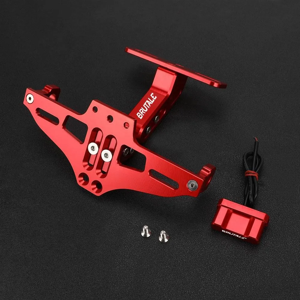 

For MV AGUSTA Brutale 675 750 800 989R 910 920 990 1090 1078 RR Universal Motorcycle License Plate Bracket with light for plate
