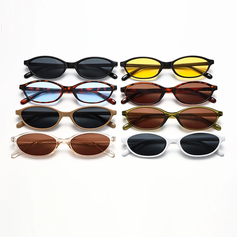 Wandern 4/6 stücke Klassische Kleine Oval Rahmen Elliptische Anti Licht Gläser Frauen Einfache Design Shades UV400 Mode Brillen Unisex