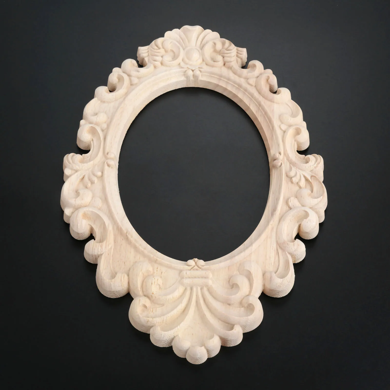 Drzwi z litego drewna serce z kwiatkiem Decor owalne naklejka Vintage rzeźbione aplikacja Onlay rzeźby w drewnie Hollow koronki meble Ornament