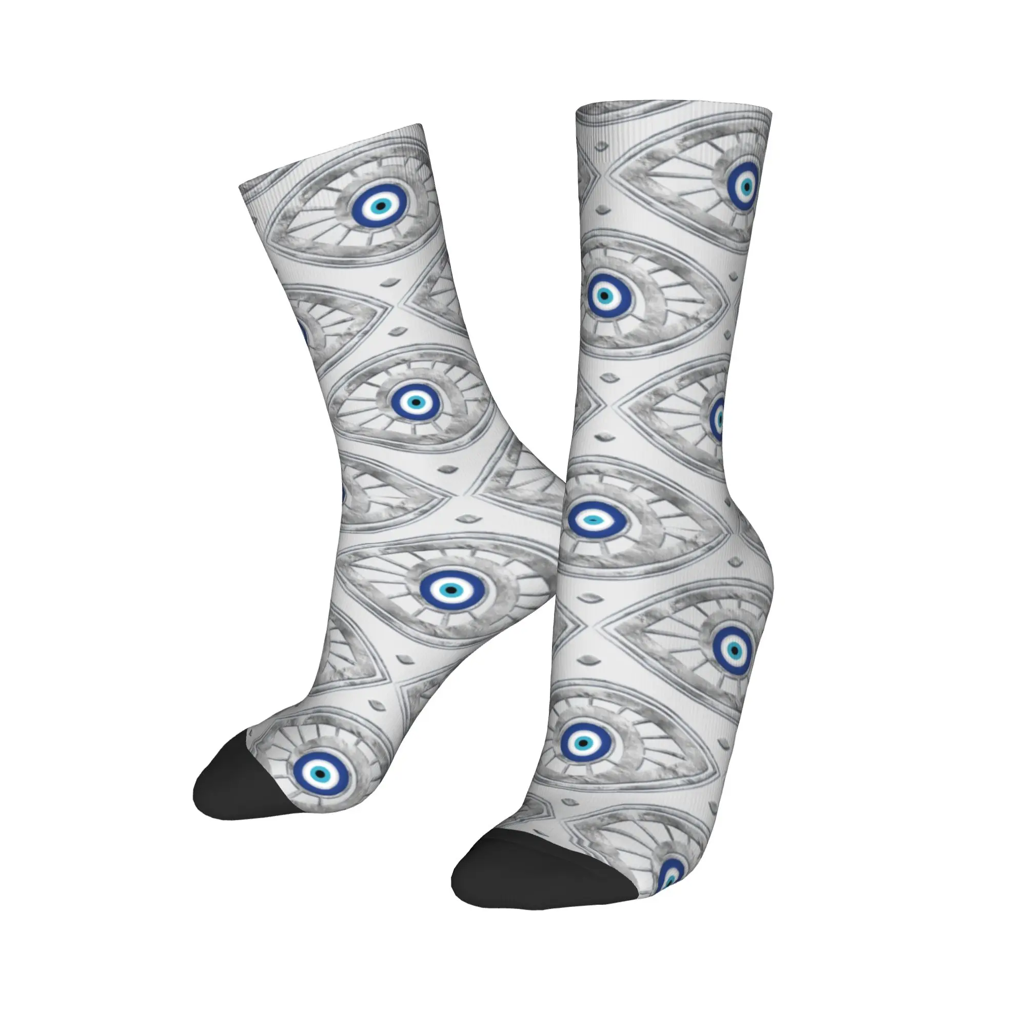 

Funny Greek Mati Mataki Matiasma Evil Eye Pattern Socks Men Women Warm 3D Printing Charms Nazar Amulet Sports Basketball Socks