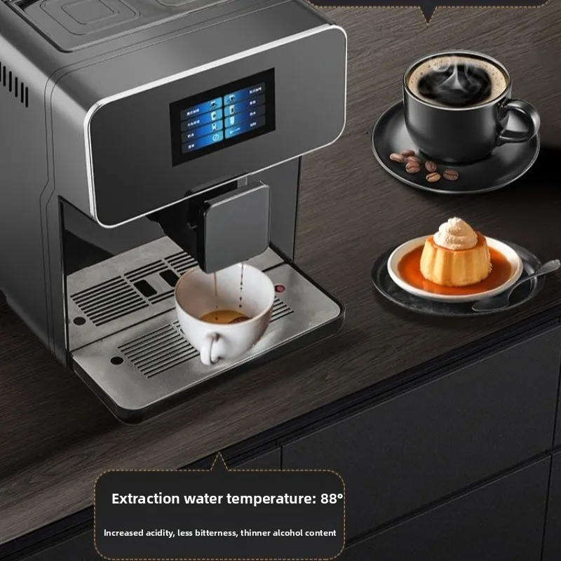 Household fresh grinding small commercial one-button Italian milk foam office grinding integrated American machine