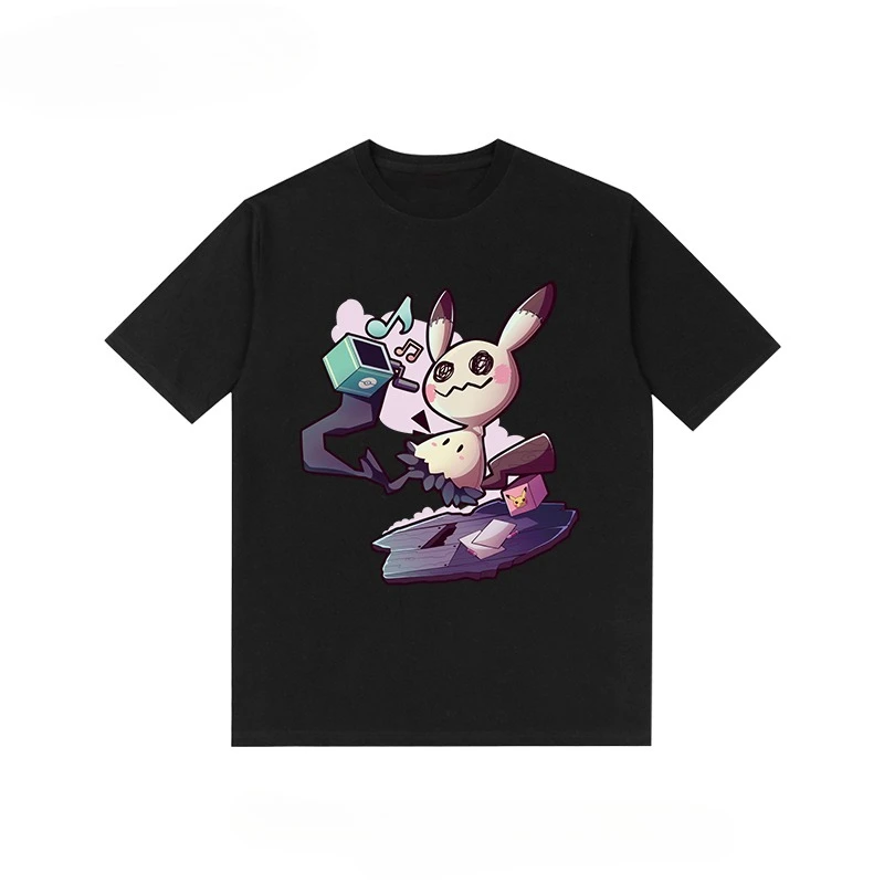 

Pokemon Fashion New Men and Women Print T-shirt Harajuku Y2K Street Loose Casual Short-sleeved Y2k Vintage Retro Hip-pop Tops