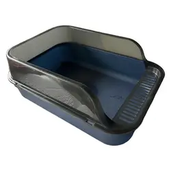 Kitty Litter Pan, Cat Litter Box Anti Splashing Cats Potty Toilet with High Side Semi Closed Pet Litter Tray Cats Litter Pan