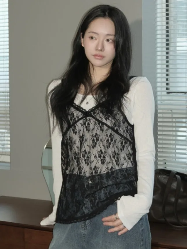 

Корейский кружевной топ с V-образным вырезом и принтом, женская верхняя одежда на весну и лето, повседневный удобный дышащий топ