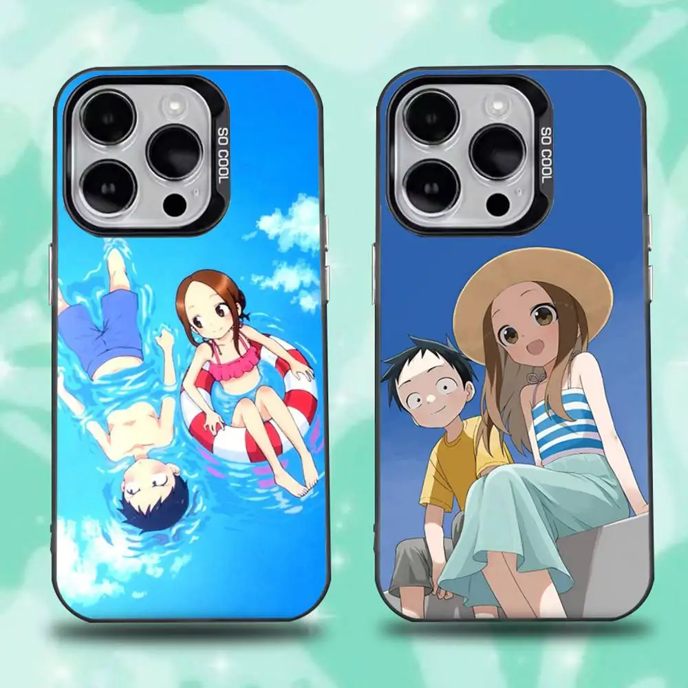 Чехол для телефона Karakai Jozu no Takagi San для iPhone 16,15,14,13,12,11, Mini, Pro, E, SE4, XS, MAX Black Candy Matte Cover