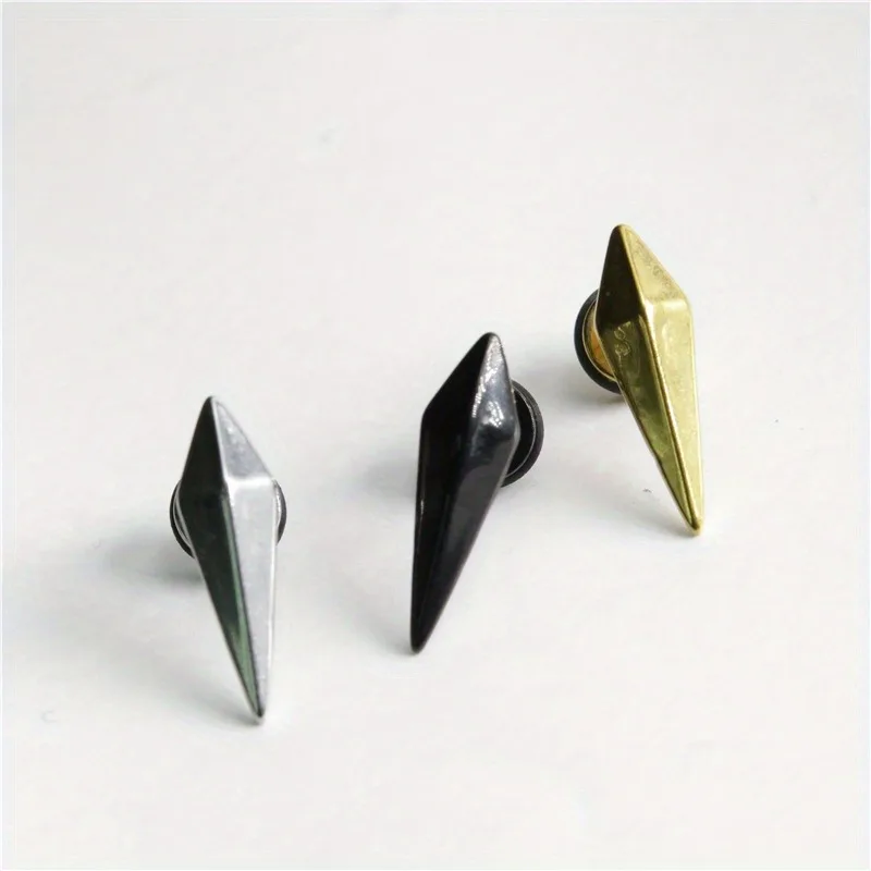 1pair Punk-style Titanium Steel Cast Wrench Earrings Just Black Gold Piercing Jewelry