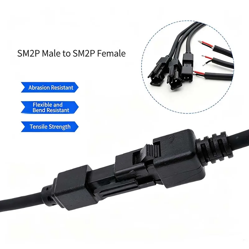 5PCS SM2P Single-Male Industrial Vision Light Cable; SM2PIN Single-Female LED Inspection PVC Connection Cable