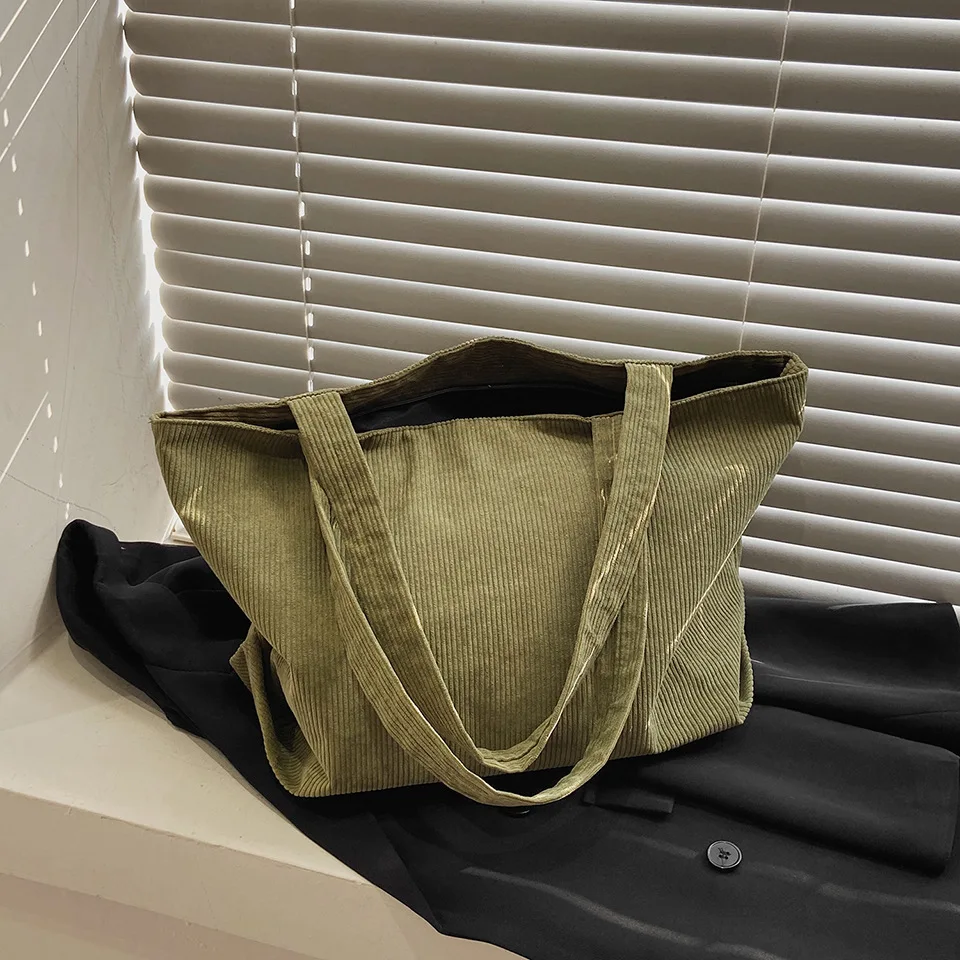 Corduroy Reusable Shopper Totes Bag Women Girls Soft Environmental  Storage Shoulder Bags Female Large Handbags For Women