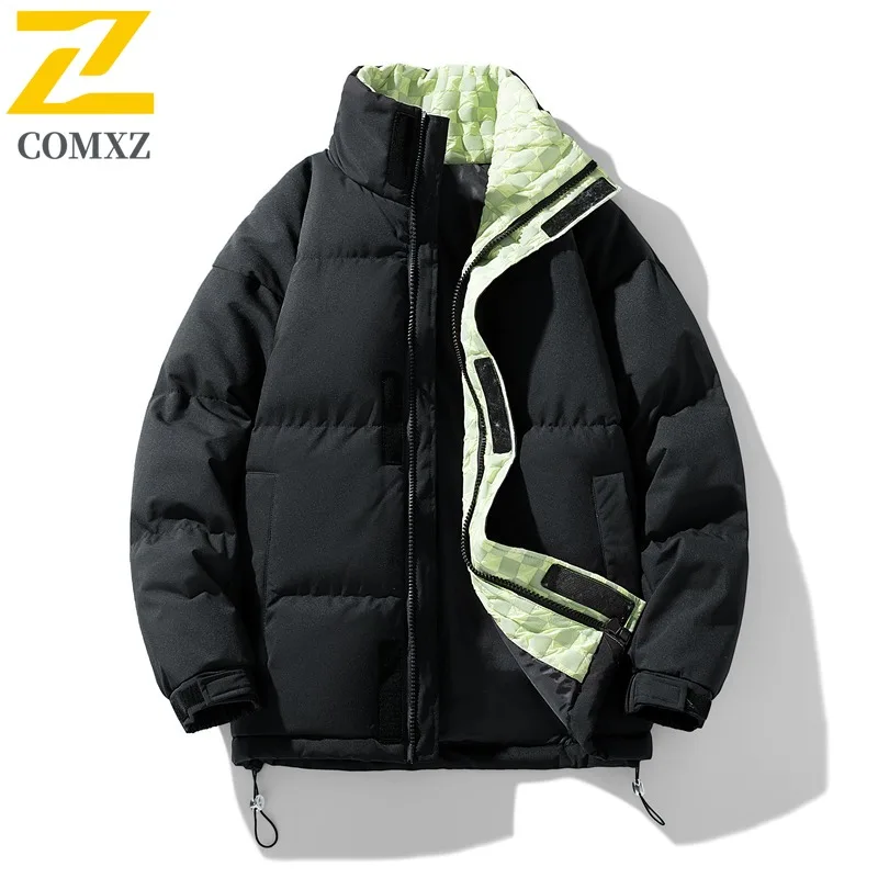 COMXZ الرجال وسادة مبطنة خفيفة الوزن يندبروف في الهواء الطلق التزلج ركوب الدراجات السفر القطن وسادة مبطنة 2025 ثلجي الحد الأدنى باركر معطف