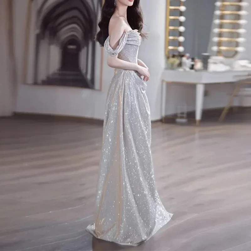 Customized One-shoulder Simple Evening Dress 2024 New Slim Waist Temperament Dresses Prom Vestidos Fairy Luxury Trumpet Wedding