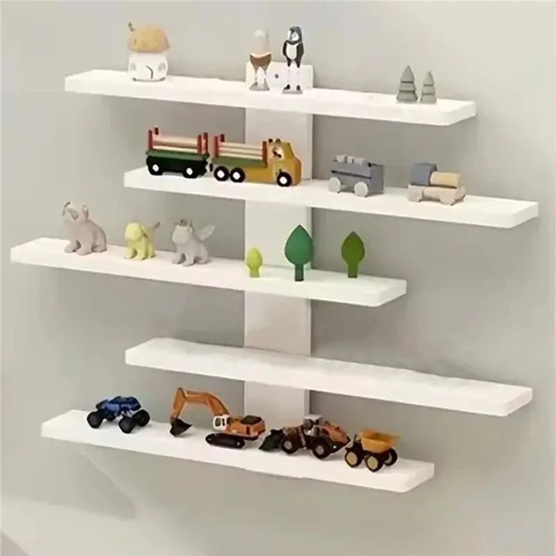 A008 5-Tier Adjustable Wall-Mounted Display Shelf Action Figures Collectibles & Small Building Blocks