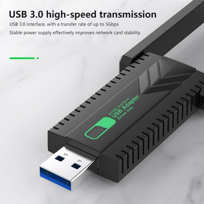 Trasmettitore amplificatore ricevitore segnale Wifi scheda di rete wireless Gigabit dual-band 5G per computer senza driver USB per viaggi d'affari