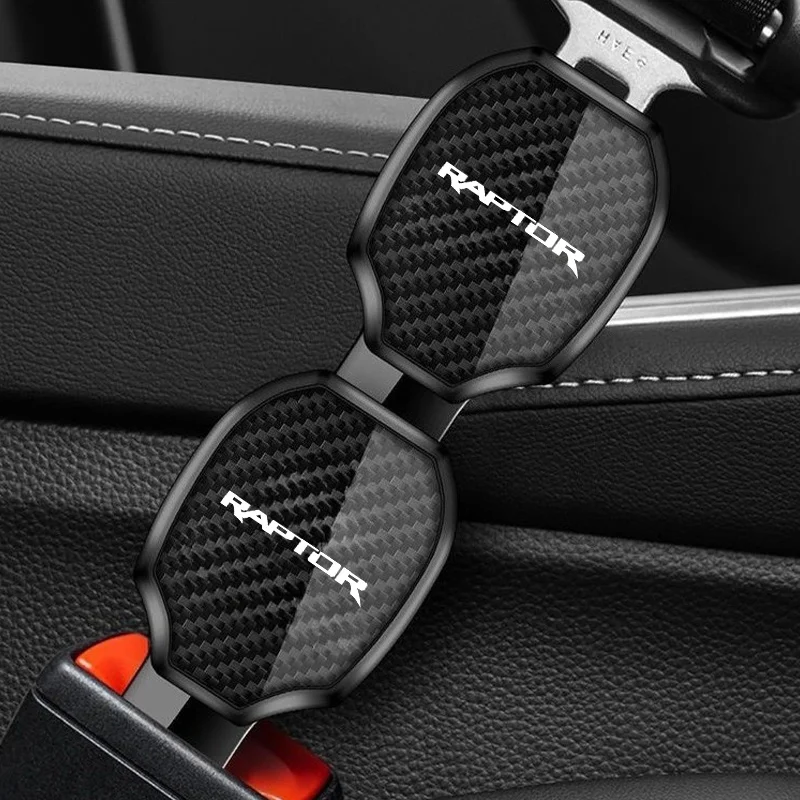 Car Seat Belt Clip Carbon Extender Lock Buckle Plug Car Accessories interior For Ford Raptor F150 Support optional logo