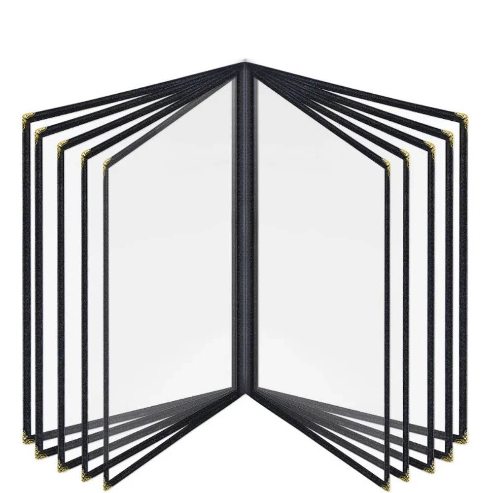 

Складная прозрачная обложка для меню из ПВХ формата А4, многоразовый держатель для меню А4, водонепроницаемая книга для меню с двойными панелями, держатель для ценников, для отелей