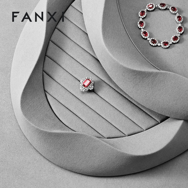 صينية مجوهرات اللؤلؤ، صينية عرض المجوهرات، حلقات من الألياف الدقيقة، القلائد، الأقراط، الأساور، دعائم العرض