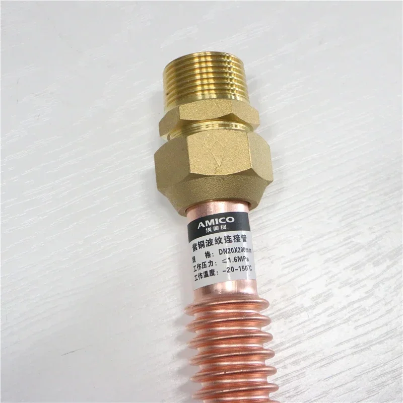 Copper Bellows1/2 3/8 Threaded Fittings 20cm 30cm 35cm 40cm 45cm 50cm Metal Union Hose for Air Conditioning Fans Coils