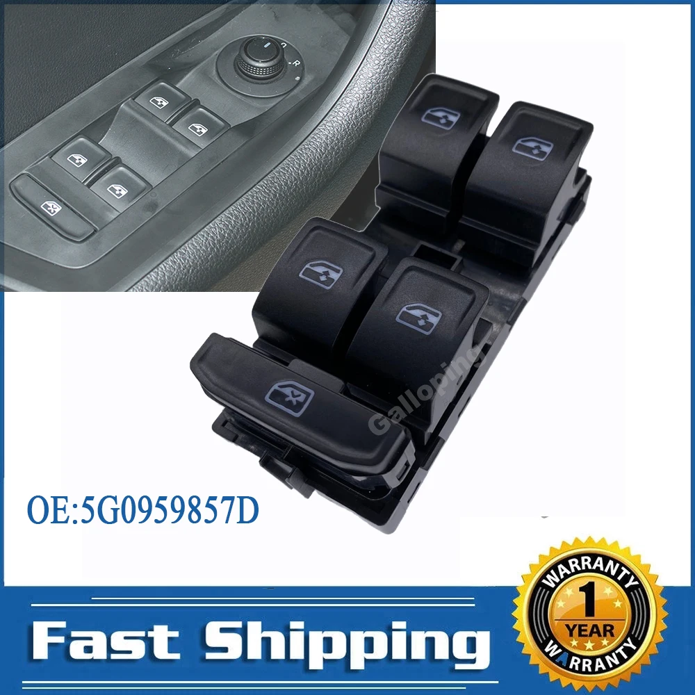 Front Left Master Power Window Lifter Control Switch Button for 2015-2017 Volkswagen Golf Skoda Superb BJ 5G0959857D Auto Parts