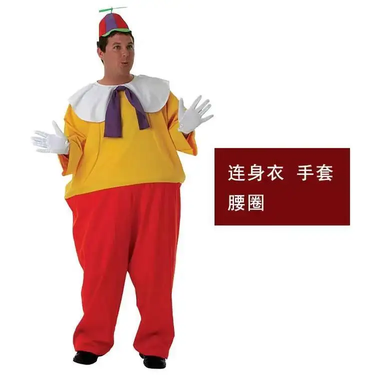 

Halloween Stage Performance Alice in Wonderland Adult Children Fat Clown Ding Dang Costume