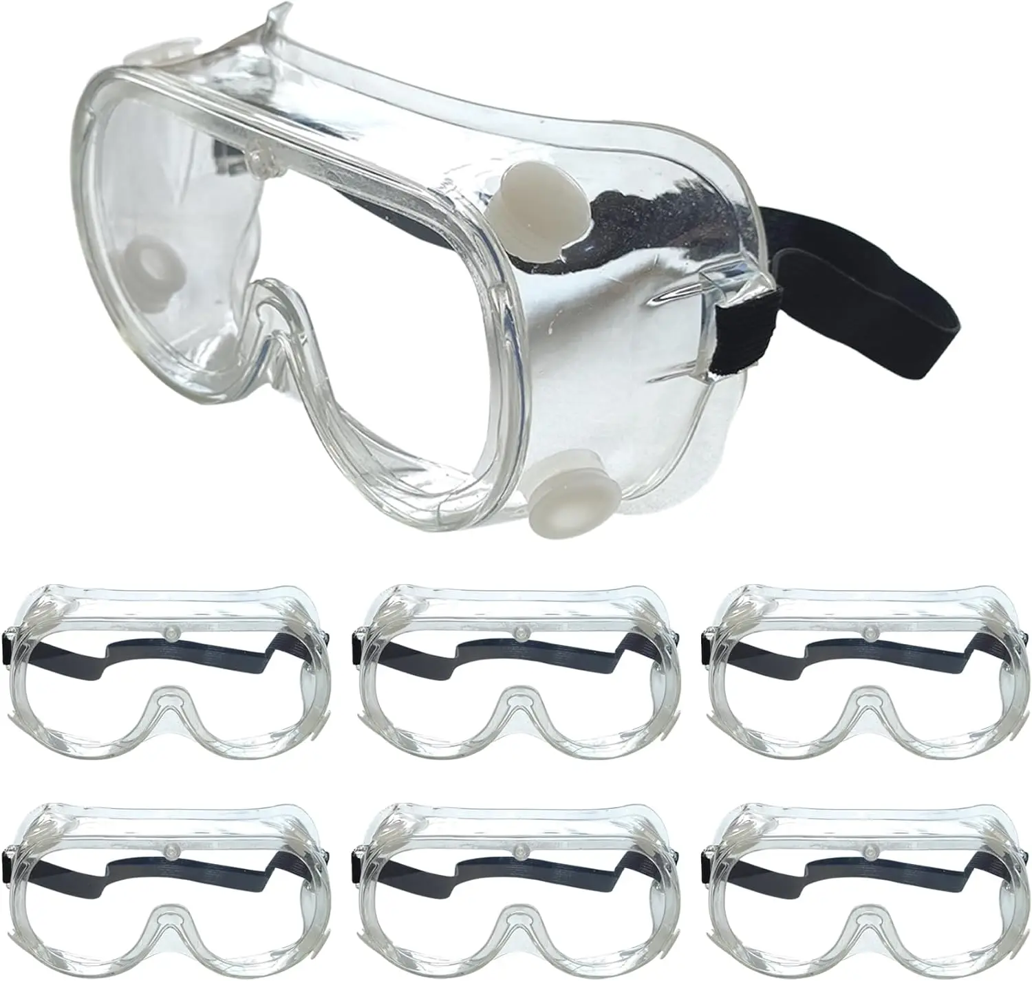 

Anti-Fog Safety Goggles, 6-Pack with Clear Lens, Adjustable Lightweight Protection Eyewear