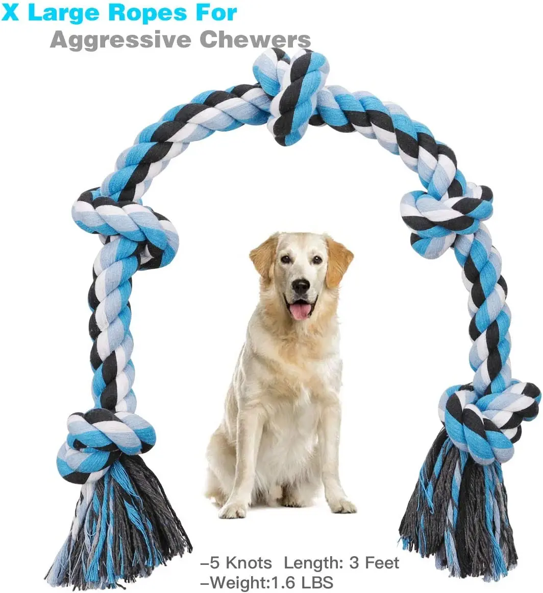 Chew Cotton Blend Pet Dog Rope Tug Playing Chew Toy Durable Big Dog Cotton Rope Toys large dog toy