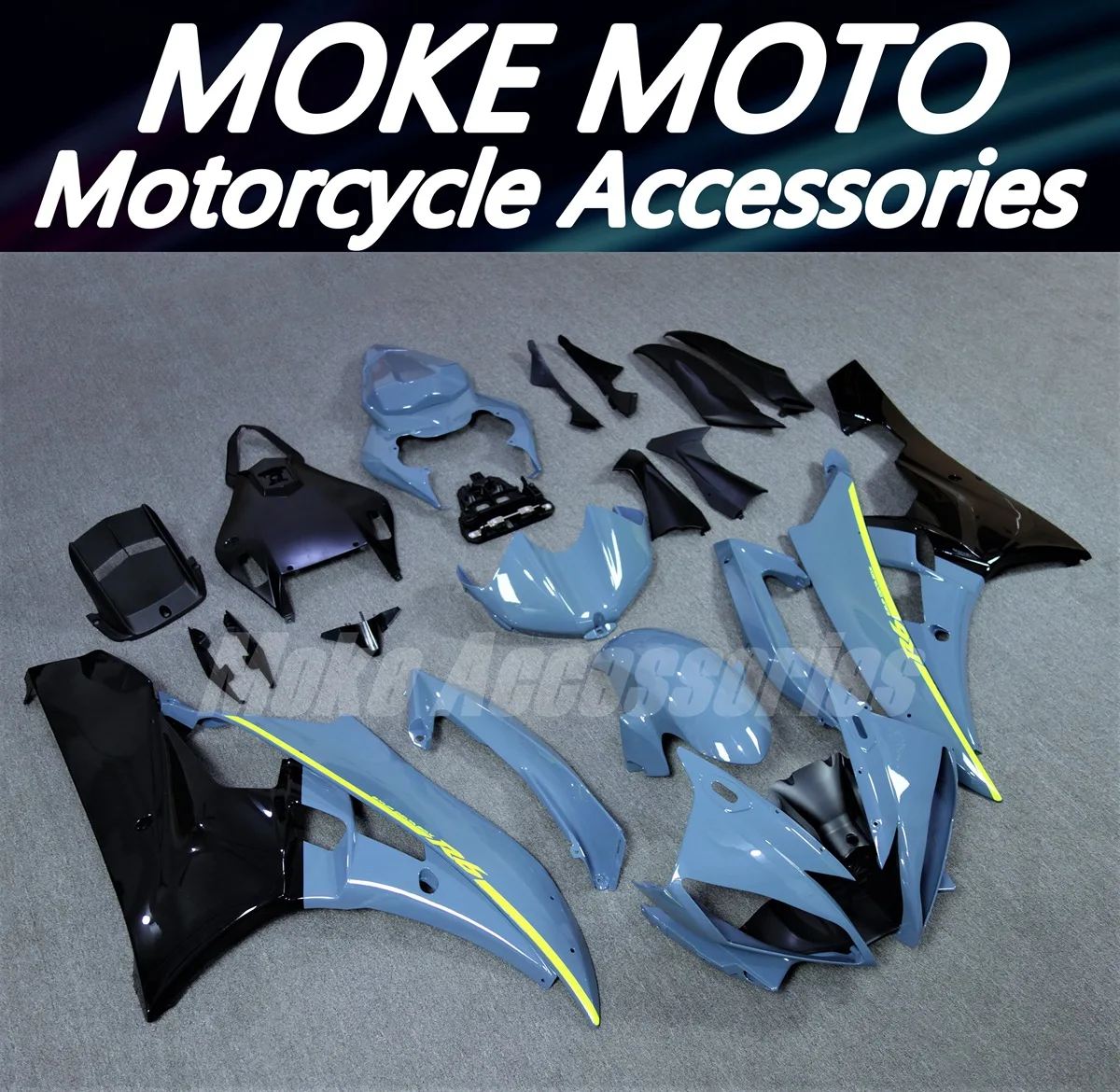 Fairings Kit Fit For Yzf-R6 2006-2007 Bodywork Set 06 07 Concrete Grey Neon