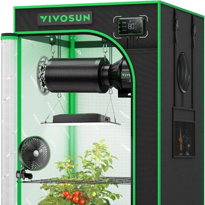 

Smart grow tent kit, WiFi integrated automatic grow system, full spectrum programmable grow lights
