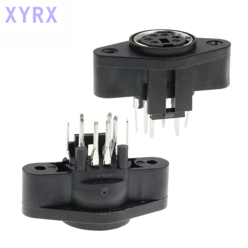 In spot 1/5PCS MDC/S Terminal Socket DIN Jack Connector Mini PS2 6Pin 6P with Fixed Hole Mouse Keyboard