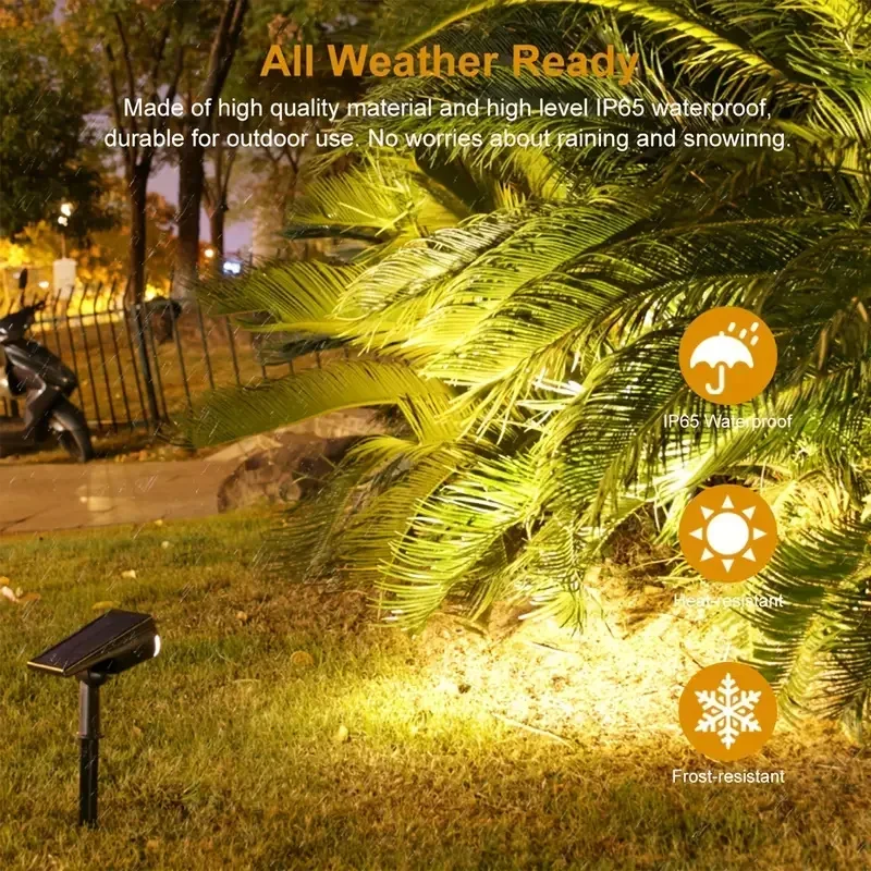 Impermeável ao ar livre Solar Spot Light, Quintal Paisagem Iluminação, Luzes de parede, Pathway Garden Decoração, 2 7LED