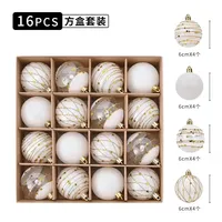 16pcs Christmas Ball Decoration 6cm Transparent Christmas Tree Hanging Pendants Gifts 2023 New Year Home Christmas Spheres Suit